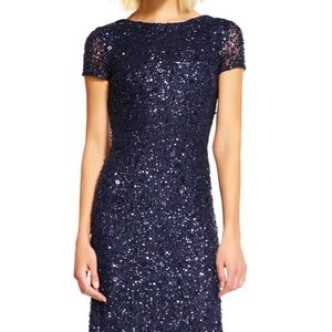 Adrianna Papell Scoop Back Sequin Dress